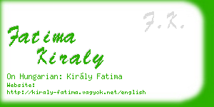 fatima kiraly business card